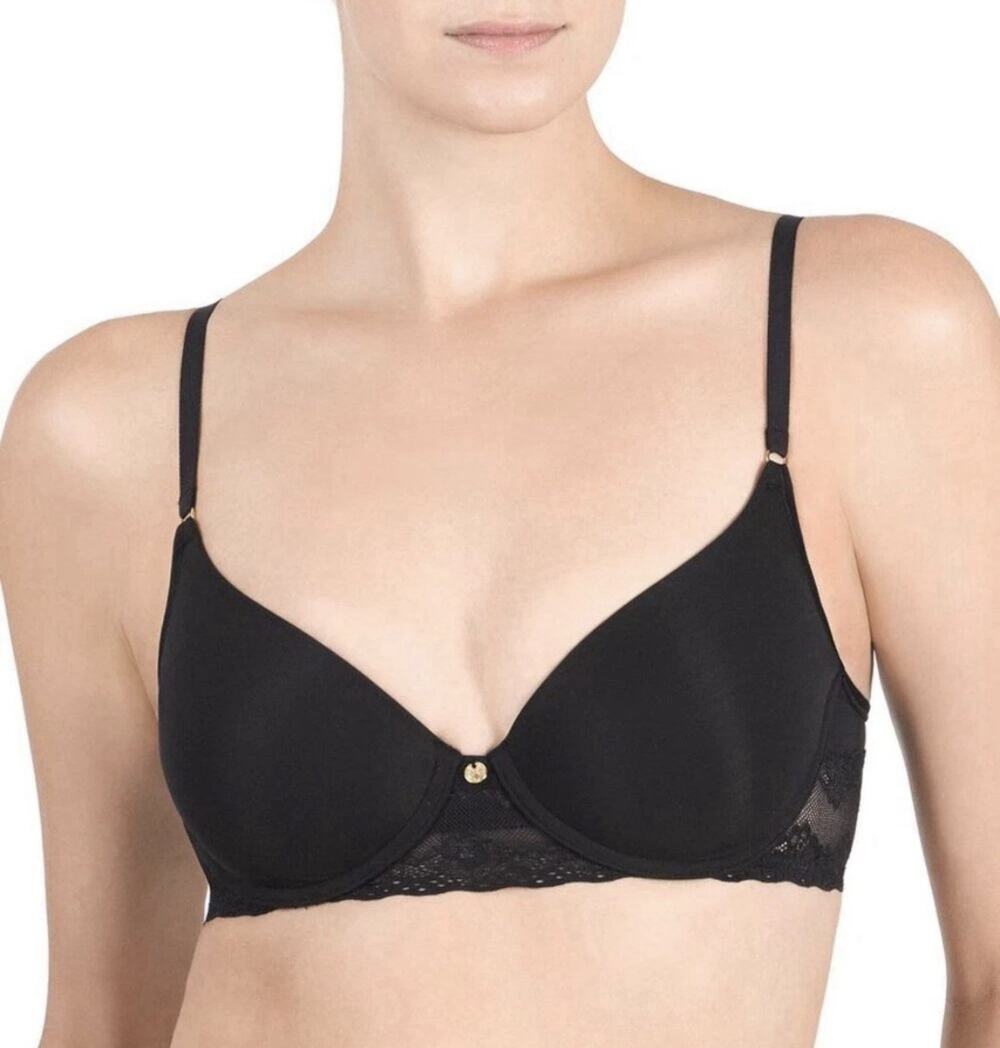 NWT Natori Bliss Perfection Contour Underwire Bra - Black 32C
